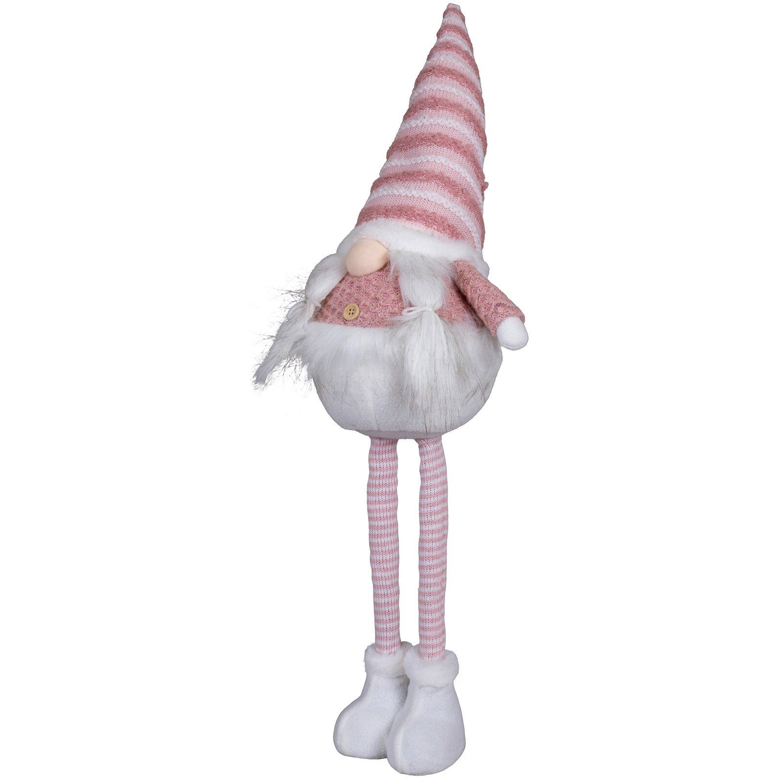 Christmas Paradise Weihnachtsfigur Wichtel ausziehbar 35-55cm (55-75cm) (Deko Figur, 1 St), Weihnachten, rosa