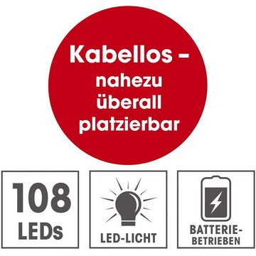 EASYmaxx LED Dekolicht Dekoleuchte Kaktus in Neon-Optik, LED fest integriert, Grün, 108 LEDs, Batteriebetrieb