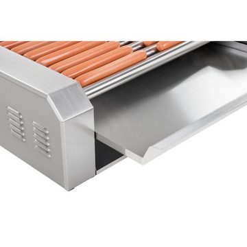 Royal Catering Elektrogrill Hot Dog Maker Hot Dog Grill Gerät Hotdog Rollen Grill Edelstahl 11, 2200 W