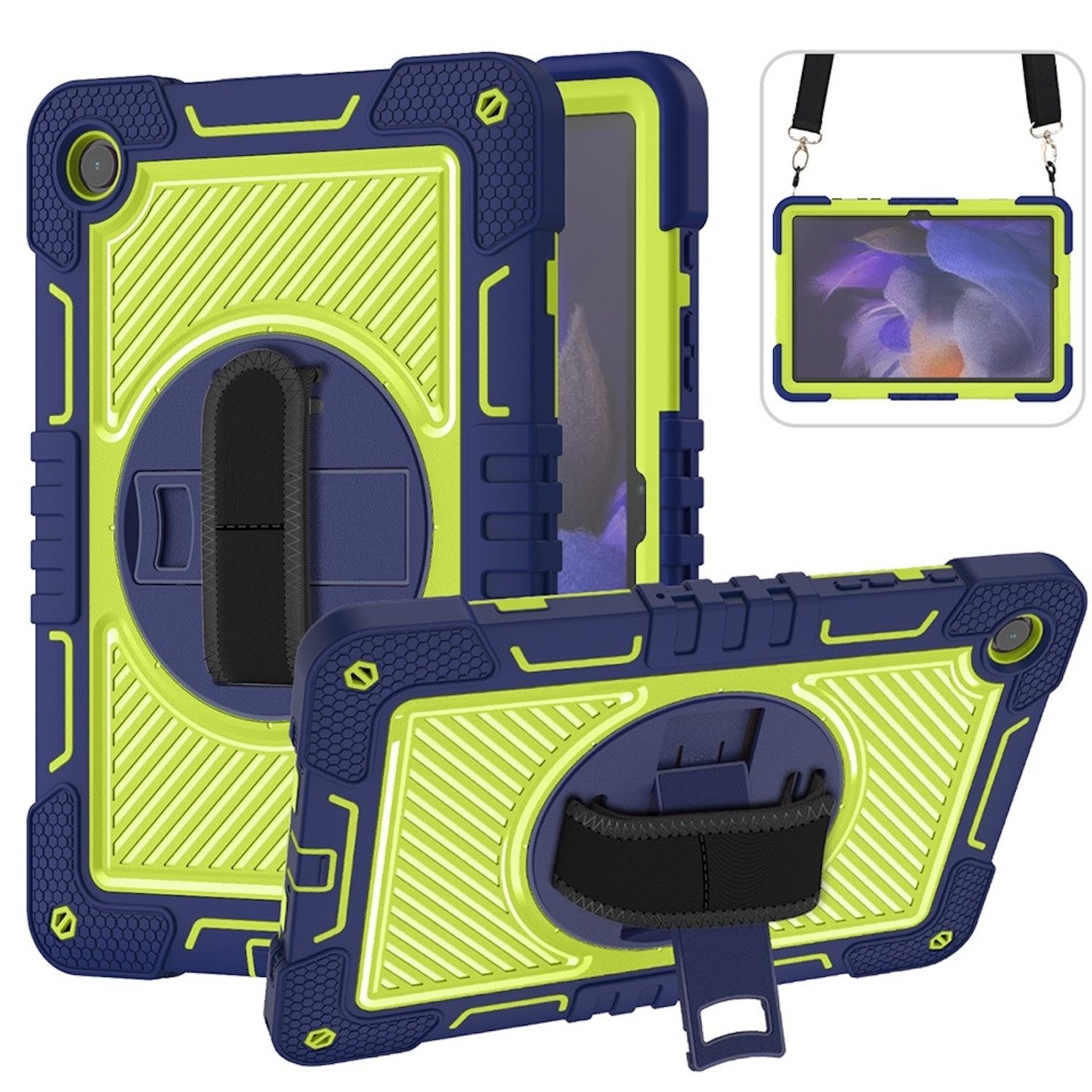 Wigento Tablet-Hülle Für Samsung Galaxy Tab A9 Plus aufstellbare 360 Grad Hybrid Tasche