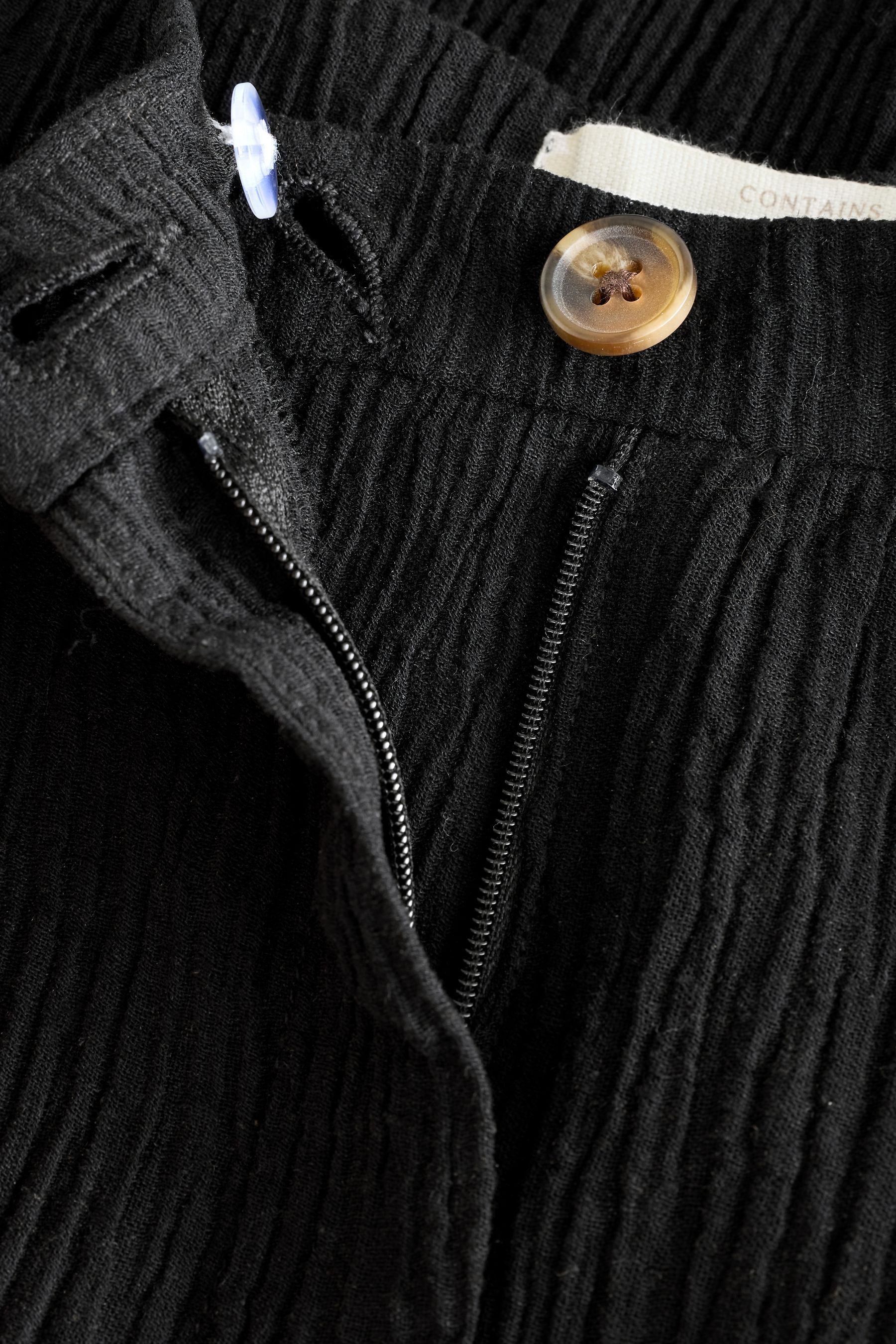 Next Palazzohose Hose mit weitem Bein und Leinen in Knitteroptik (1-tlg)