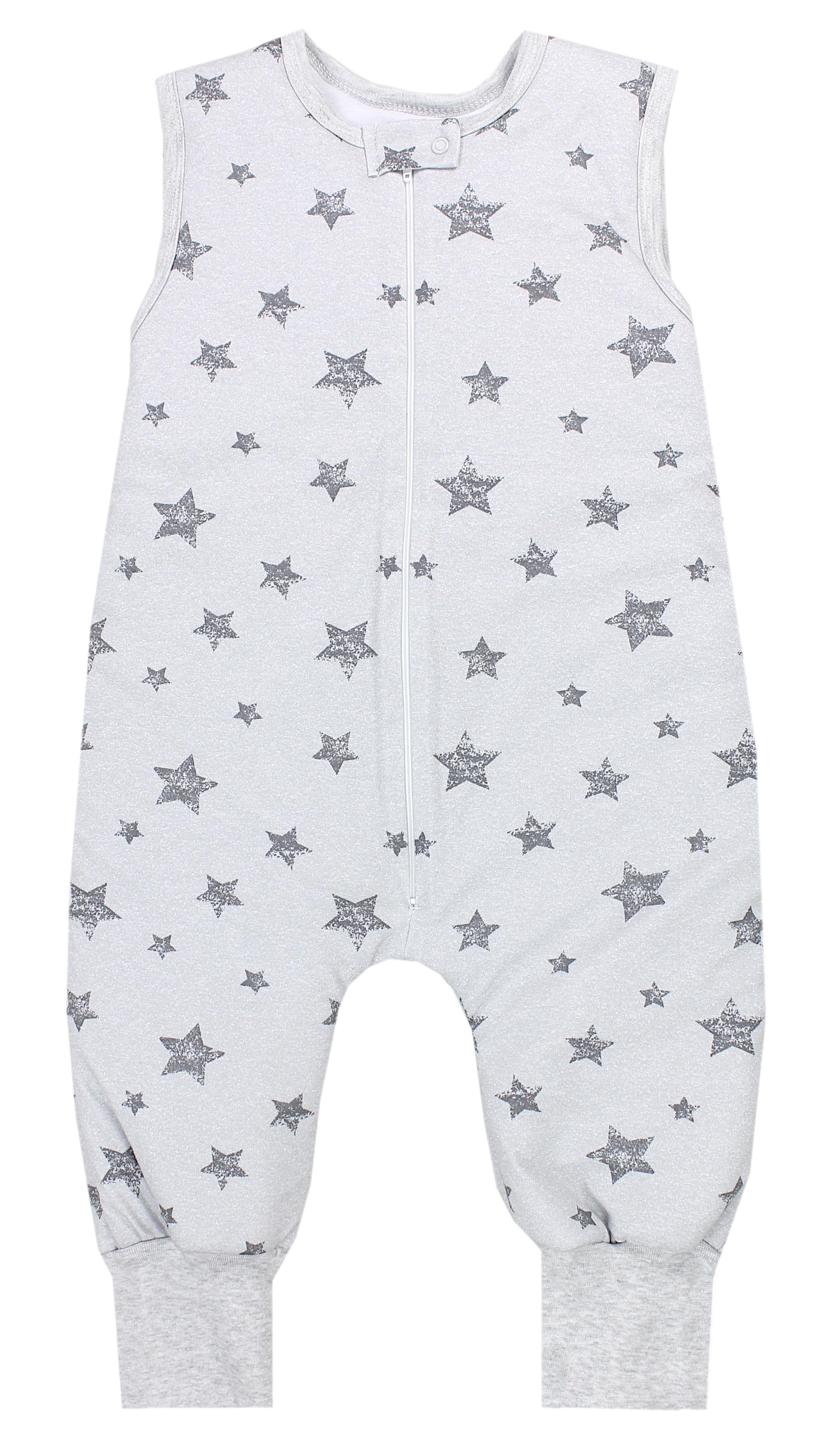 TupTam Babyschlafsack Winter Schlafsack mit Beinen OEKO-TEX zertifiziert 2,5 TOG Unisex Sterne Grau