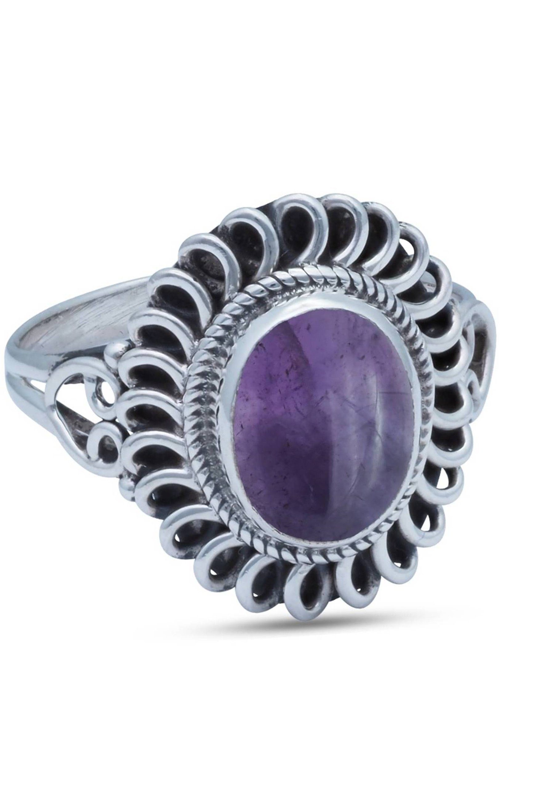 mantraroma Silberring Amethyst mit 925er Silber