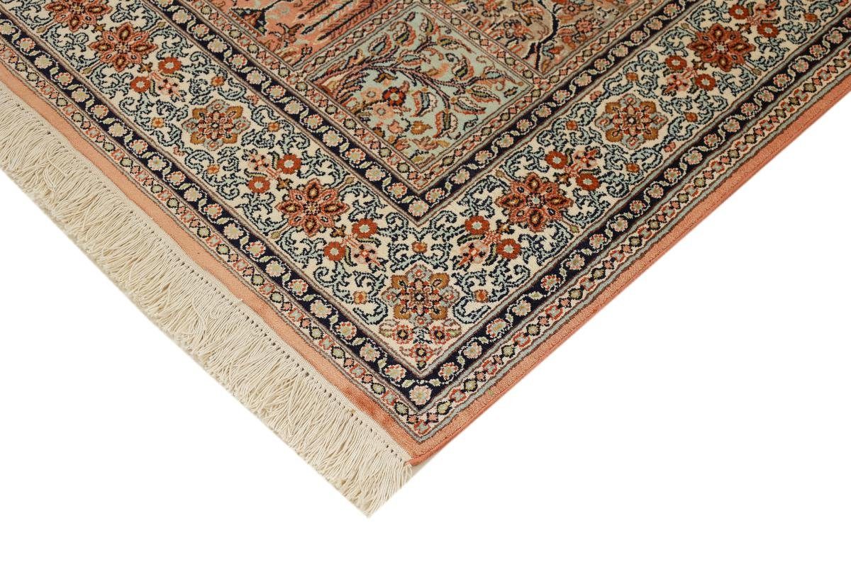 Handgeknüpfter Seidenteppich 123x176 Nain Seide Kaschmir Orientteppich, rechteckig, mm Trading, 4 Höhe: