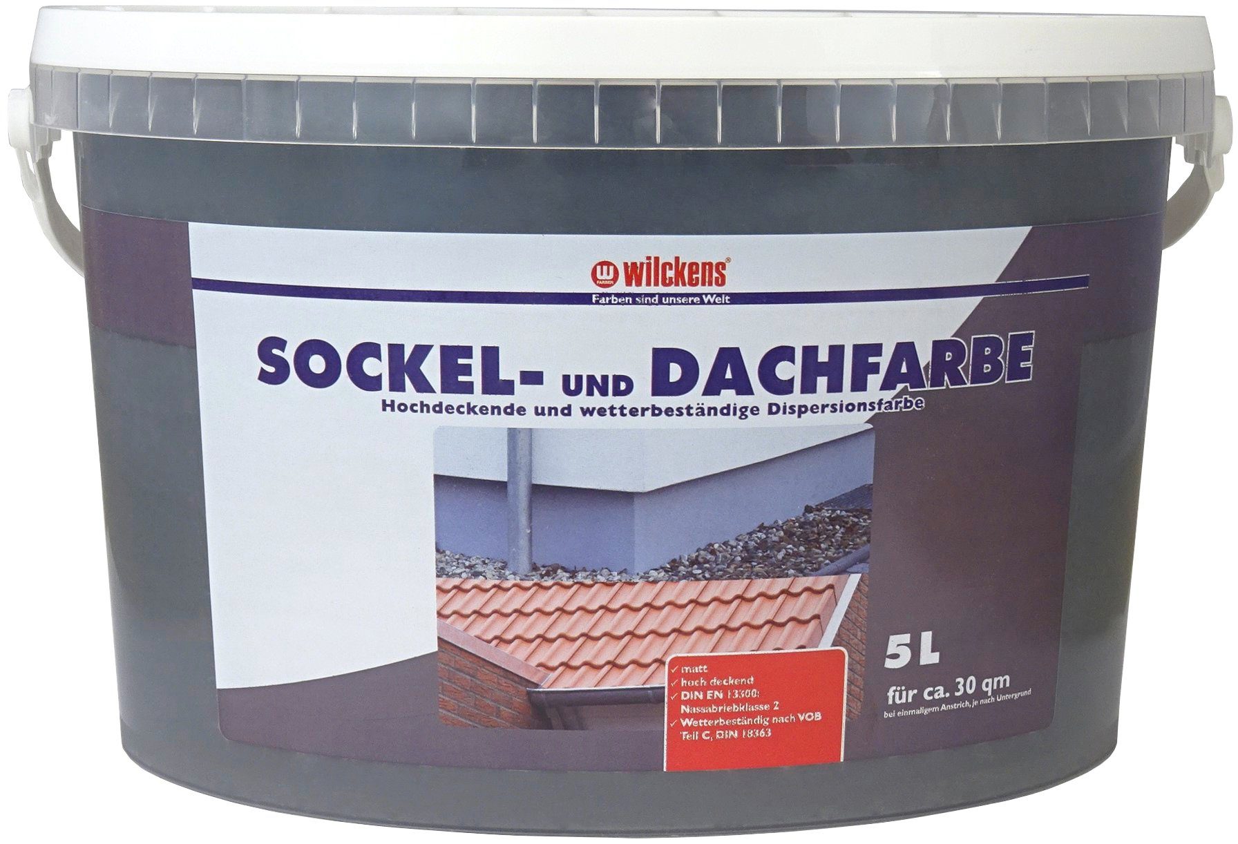 UND und 5 Farben Dach- Wilckens anthrazit, Sockelfarbe Anthrazit DACHFARBE, matt SOCKEL- Liter matt, UV-stabil,
