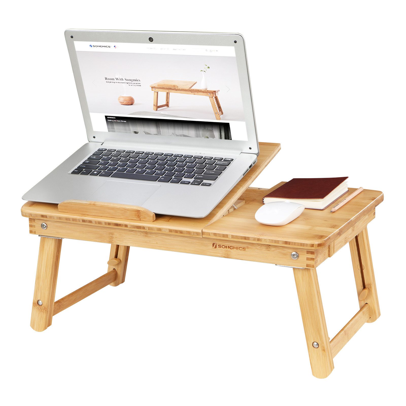 SONGMICS Laptoptisch, Laptopständer, Frühstückstablett, klappbare Beine, günstig online kaufen