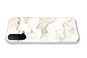 MuchoWow Handyhülle Marmor - Limette - Gold - Luxus - Marmoroptik - Weiß, Phone Case, Handyhülle OnePlus Nord CE 5G, Silikon, Schutzhülle