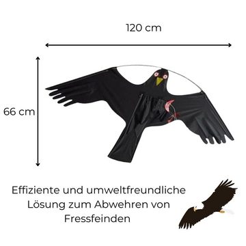 GarPet Vogel-Schreck Black Hawk Vogelscheuche 6 M Vogelabwehr Vogelschreck Drachen Adler