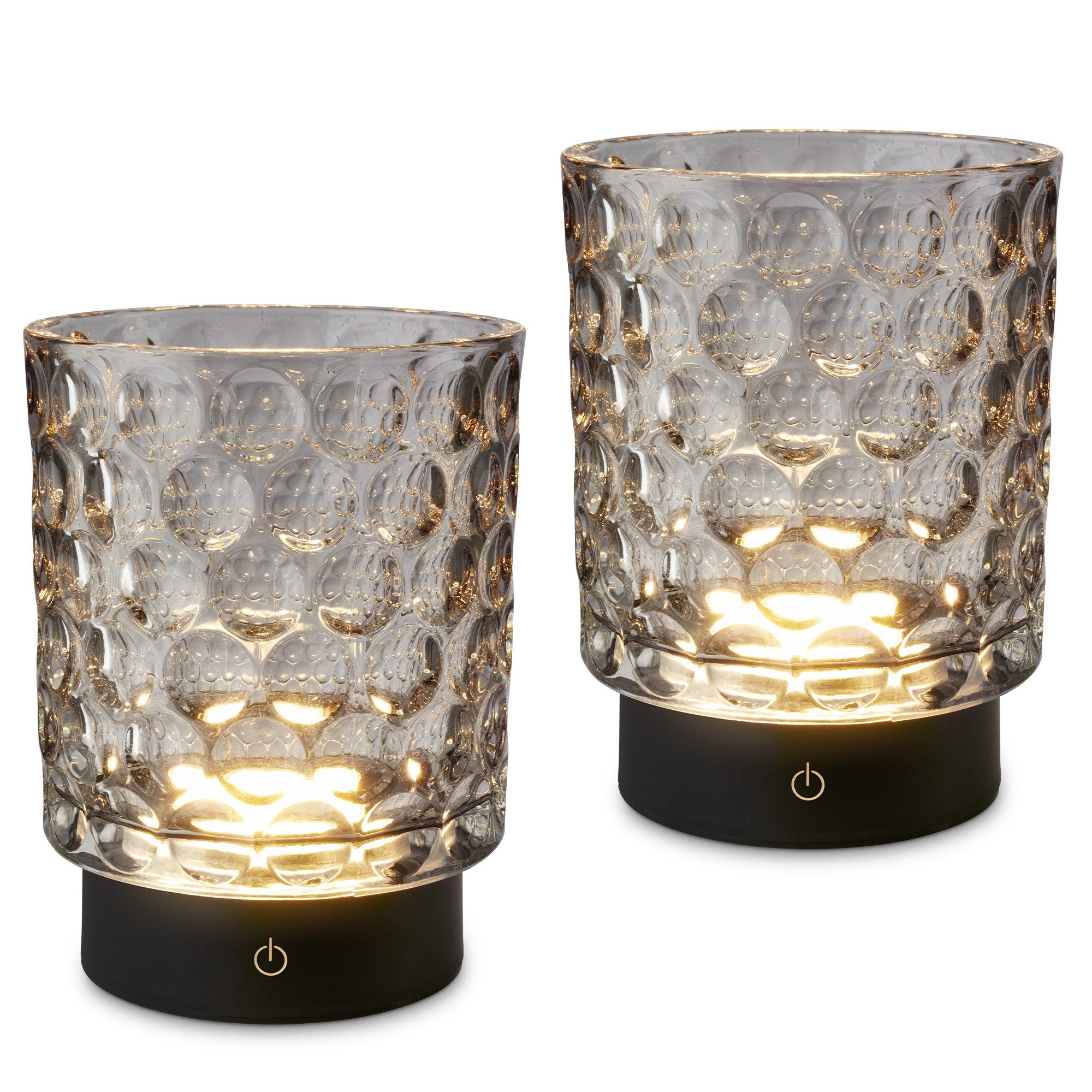 Briloner Leuchten LED Außen-Tischleuchte SUNORA, Dimmfunktion, LED fest integriert, Warmweiß, kabellos 15 x 11 cm Grau 2W Wohnzimmer Flur Outdoor Aussen 2er-Set
