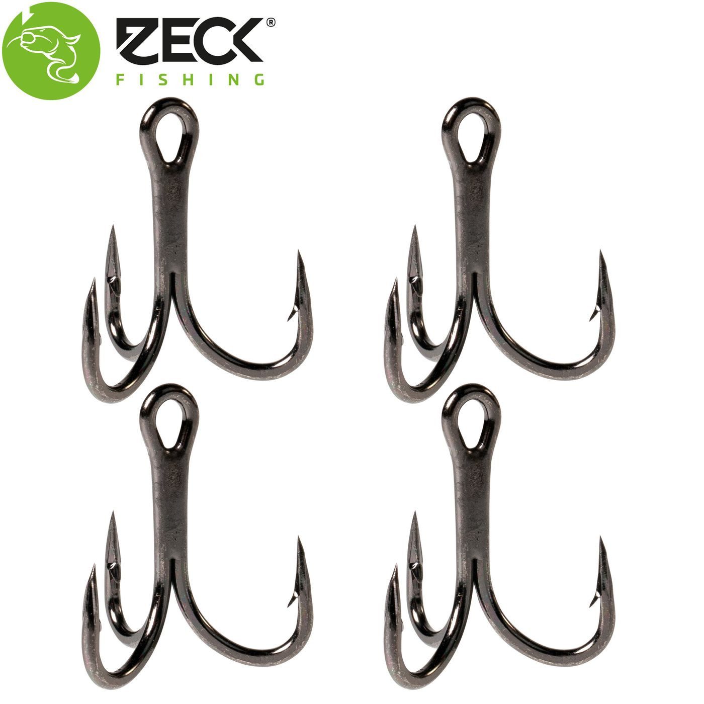 Drillingshaken Zeck Cat Treble Wallerhaken - 4 Drillingshaken