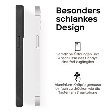 wiiuka Smartphone-Hülle Hülle für iPhone 15 Plus Lederhülle Leder Case Handyhülle, Handgefertigt - Deutsches Leder, Premium Case