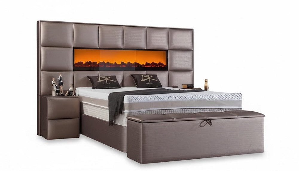 JVmoebel Bett Betten Doppel Bettrahmen Design Möbel Bett Doppelbetten Sofort (2-tlg., Bett), Made in Europa