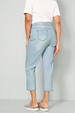 MIAMODA Regular-fit-Jeans 3/4-Jeans Slim Fit Wellensaum 5-Pocket