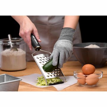 Microplane Küchenreibe Gourmet XL Grob, Edelstahl, Kunststoff, Gummi