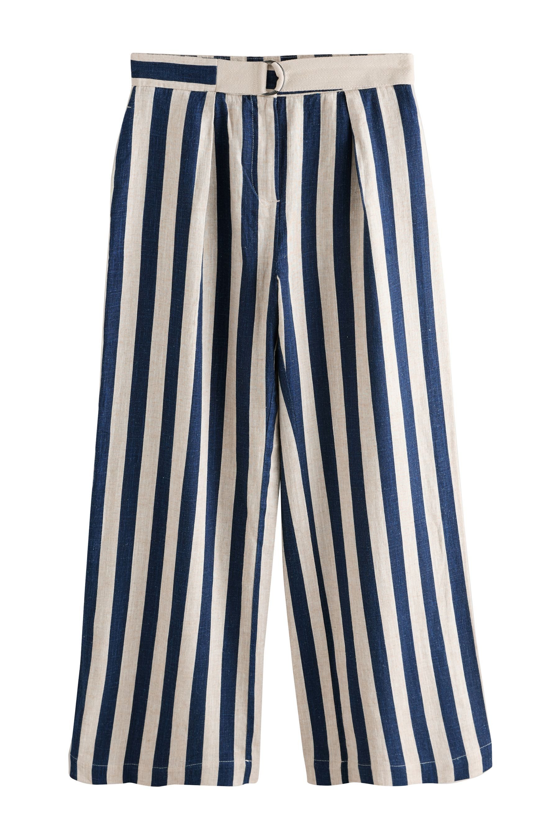 Next Palazzohose Hose aus Leinenmischung mit weitem Bein und Gürtel (1-tlg)