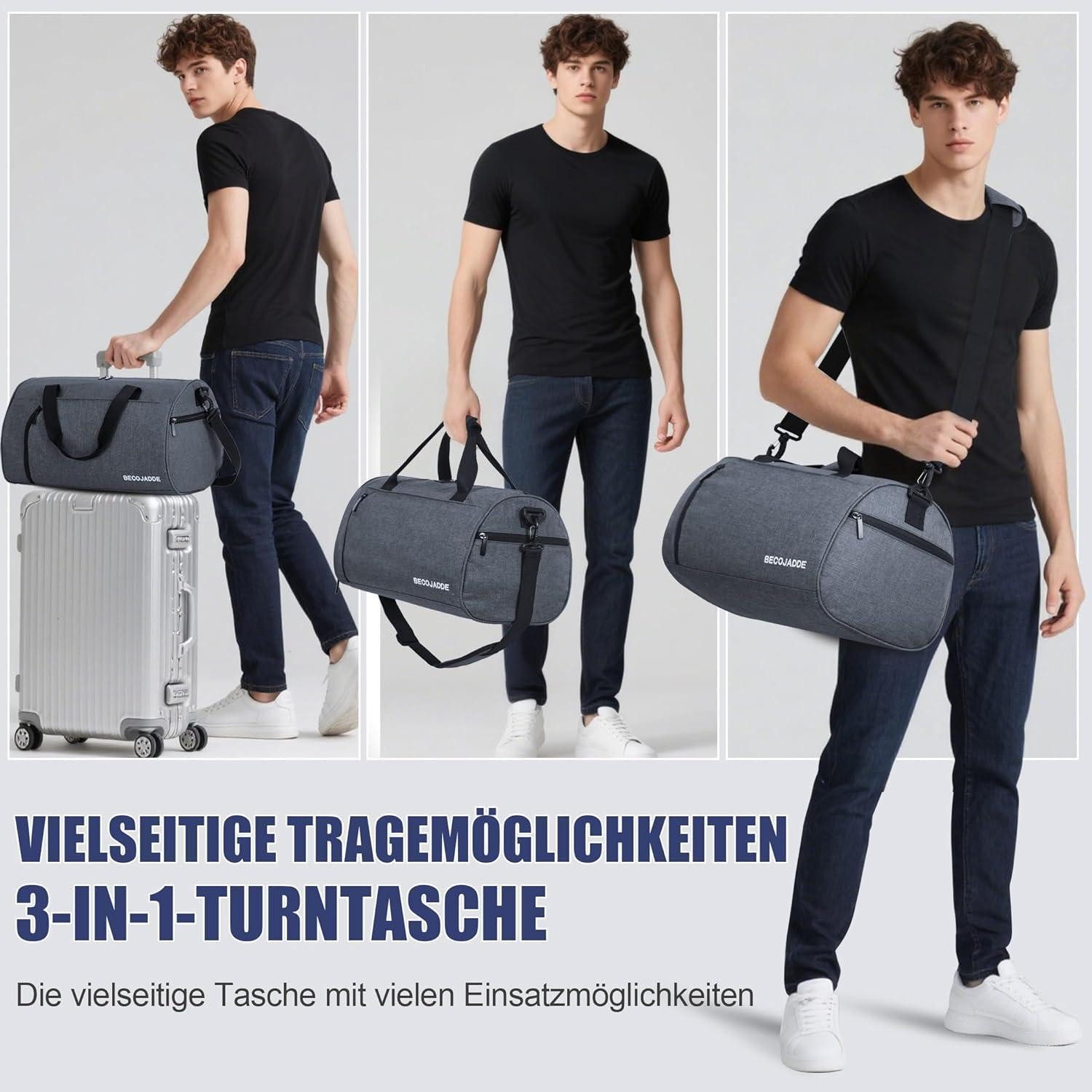 LuxusKollektion Reisetasche Sporttasche 25L für Damen und Herren, mit Schuhfach