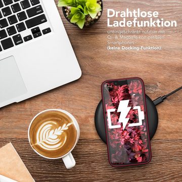 EAZY CASE Handyhülle Outdoor Case für Apple iPhone 13 Mini 5,4 Zoll, Schutzhülle mit Kameraschutz Handyhülle Dünn Transparent Dunkel Rot