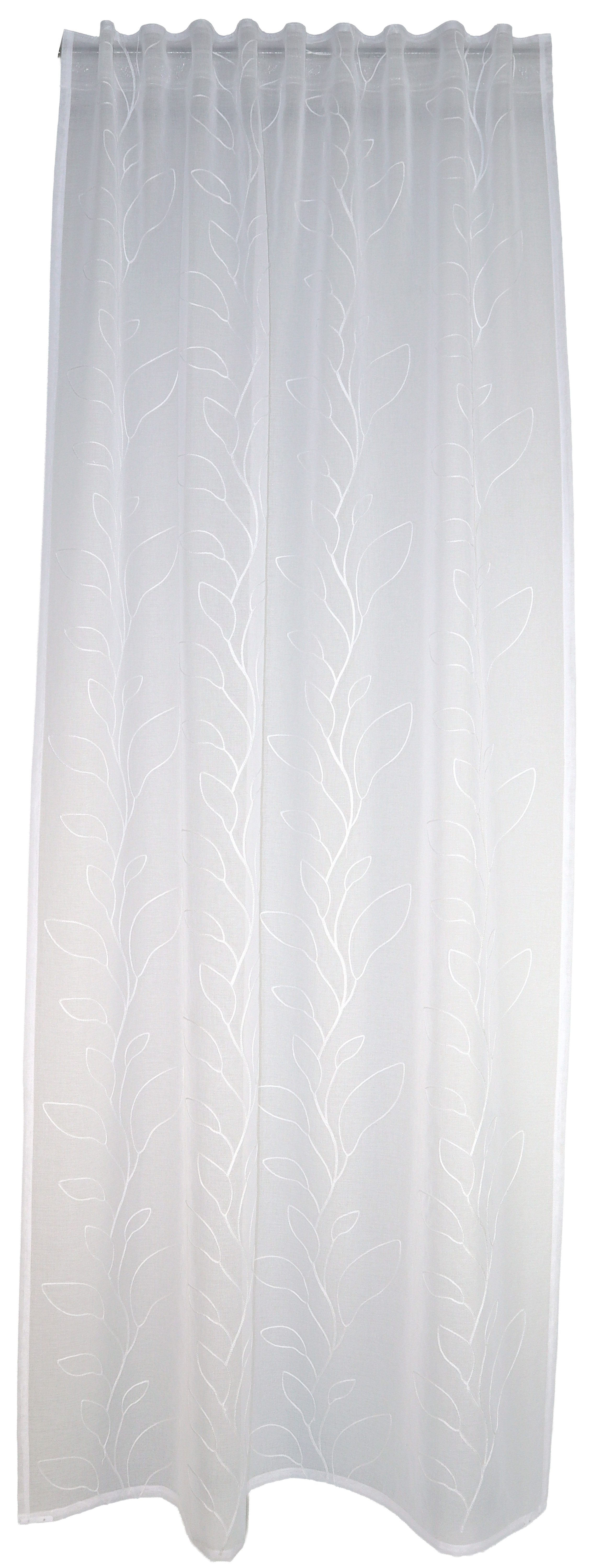 EXPERIENCE Vorhang Dekoschal 140x245 cm transparent mit Schlaufenband Blättermotiv, transparent