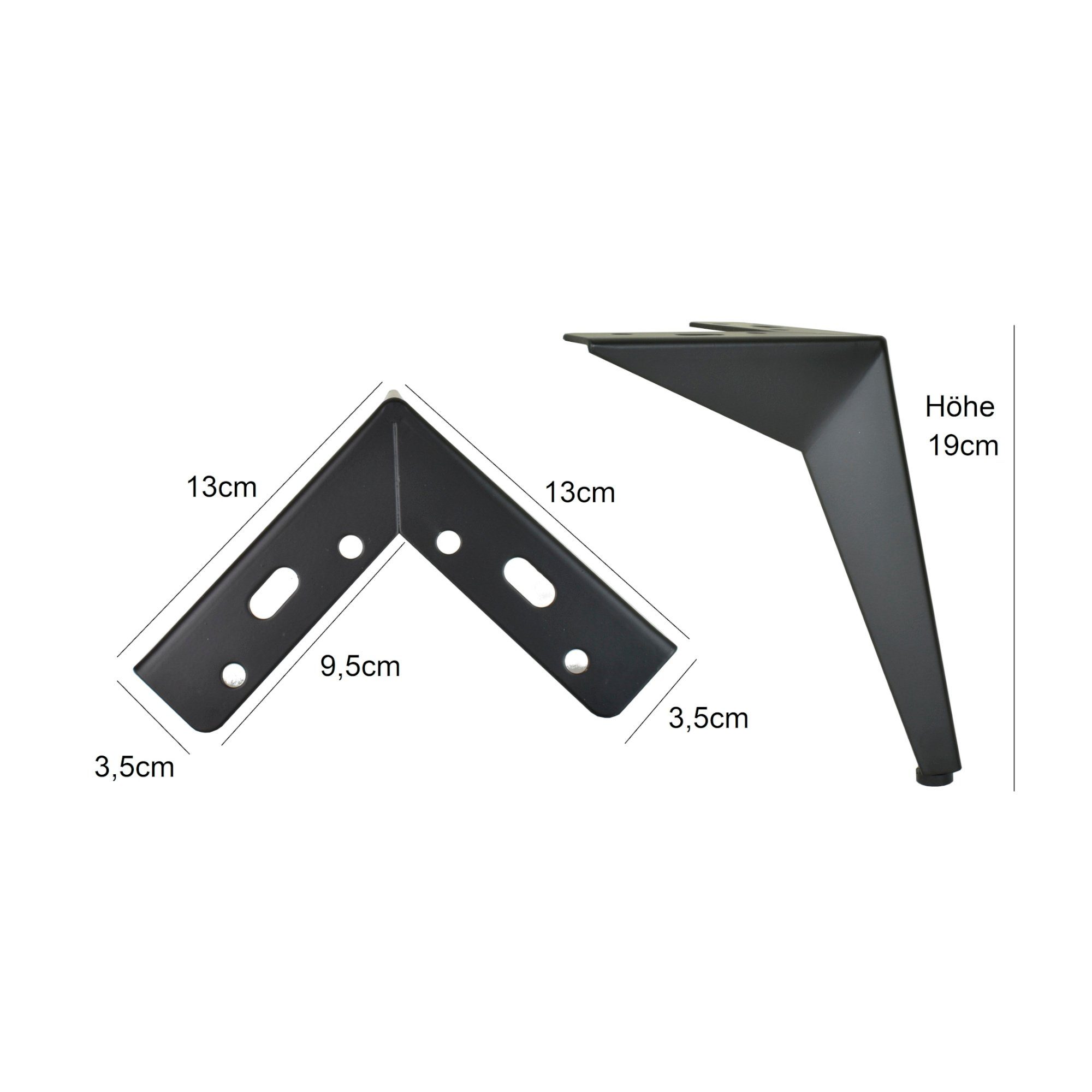 Prima-Online Möbelfuß Möbelfüße Möbelbeine Schrankfuß Sofafüße Füße Schwarz H: 19cm [1 St.]