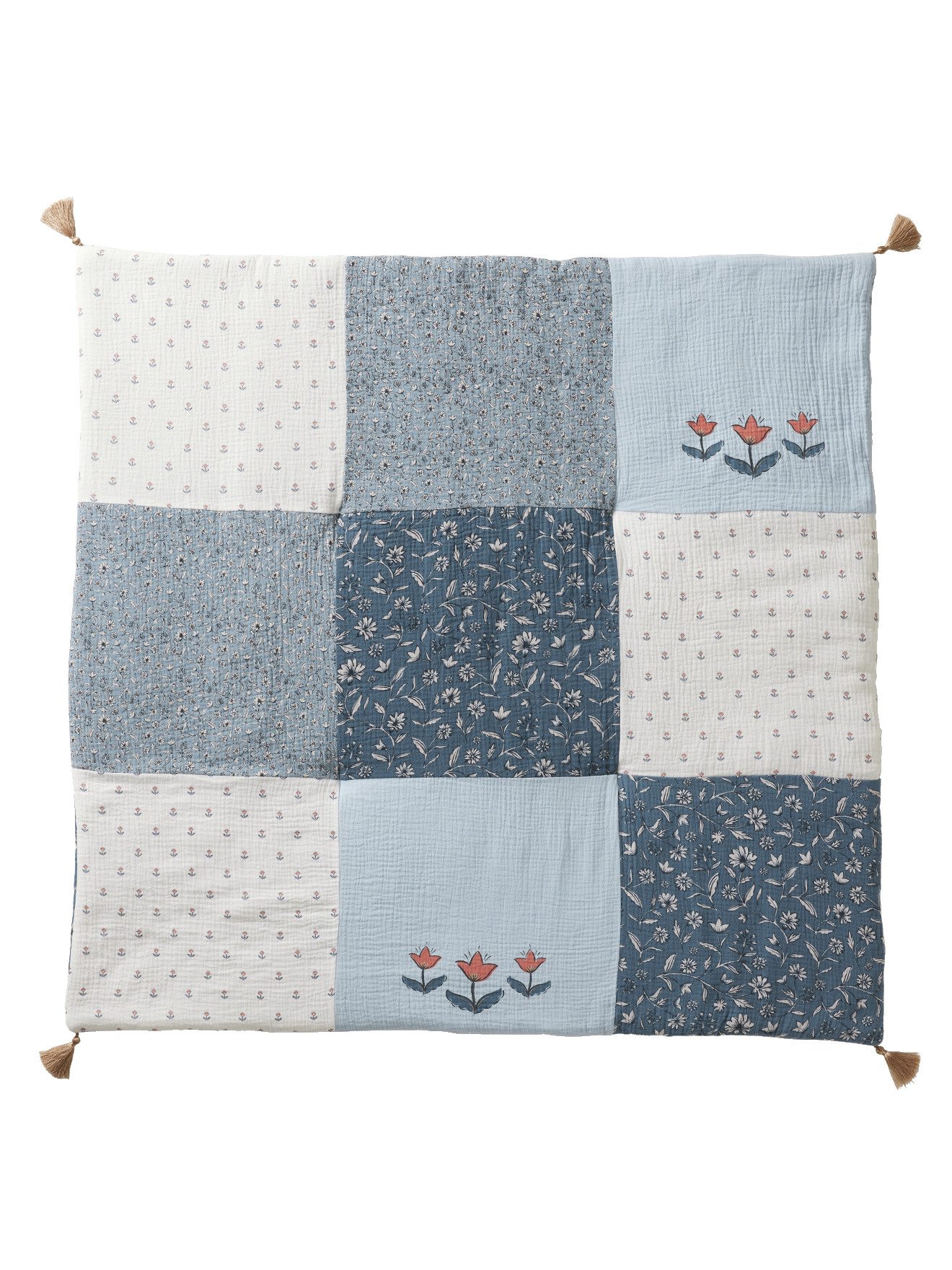 Babydecke 1011160001, vertbaudet, wendbar, Quasten