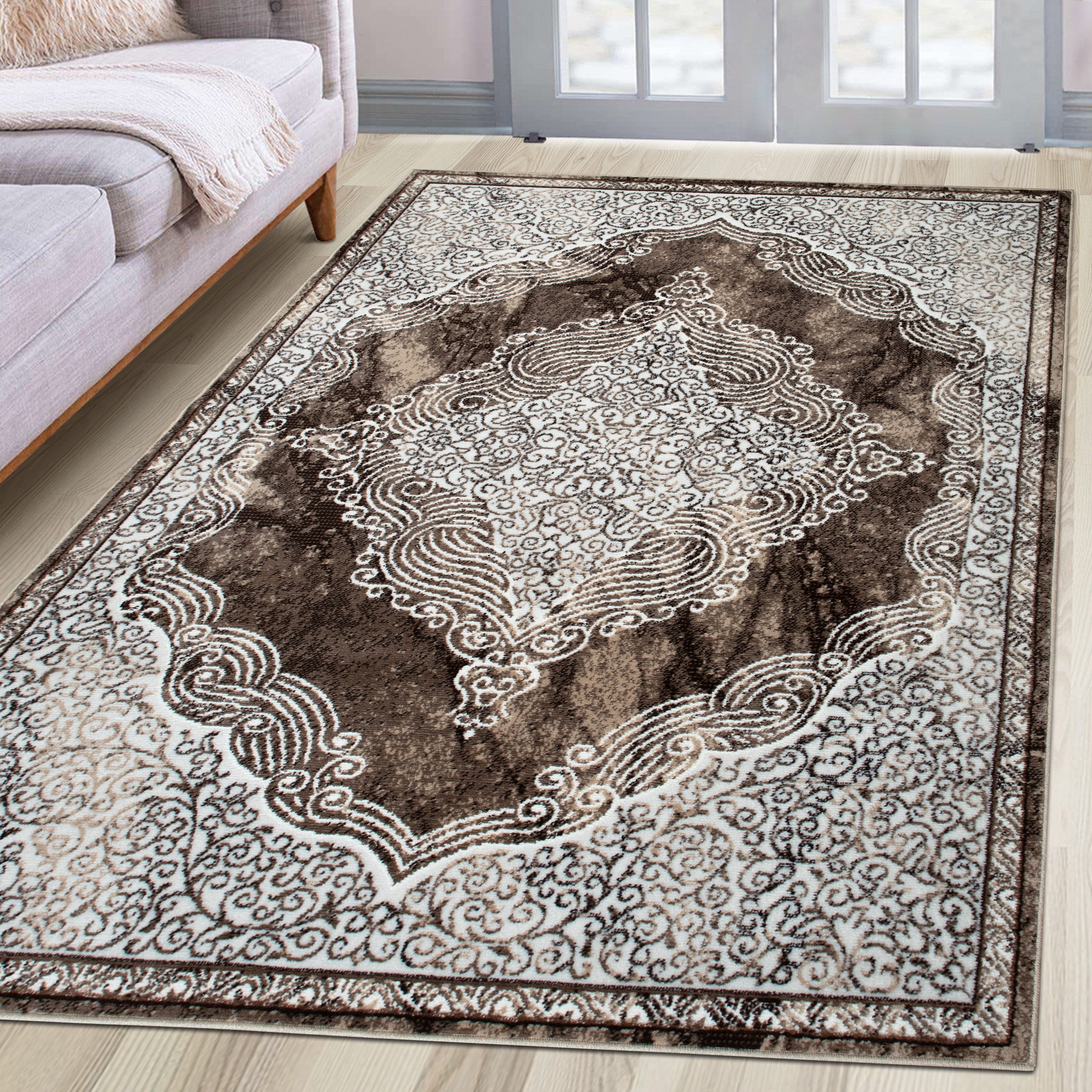 OTTO home Teppich Harvii, kurzflor, rechteckig, Höhe: 8 mm, Orient-Design, weiche Haptik, Wohnzimmer, Esszimmer, Schlafzimmer
