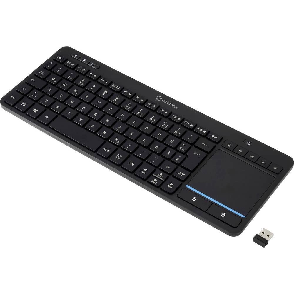 Renkforce RF-WLTKB-300 Kabellos Tastatur Niederländisch, QWERTY Schwarz Tastatur