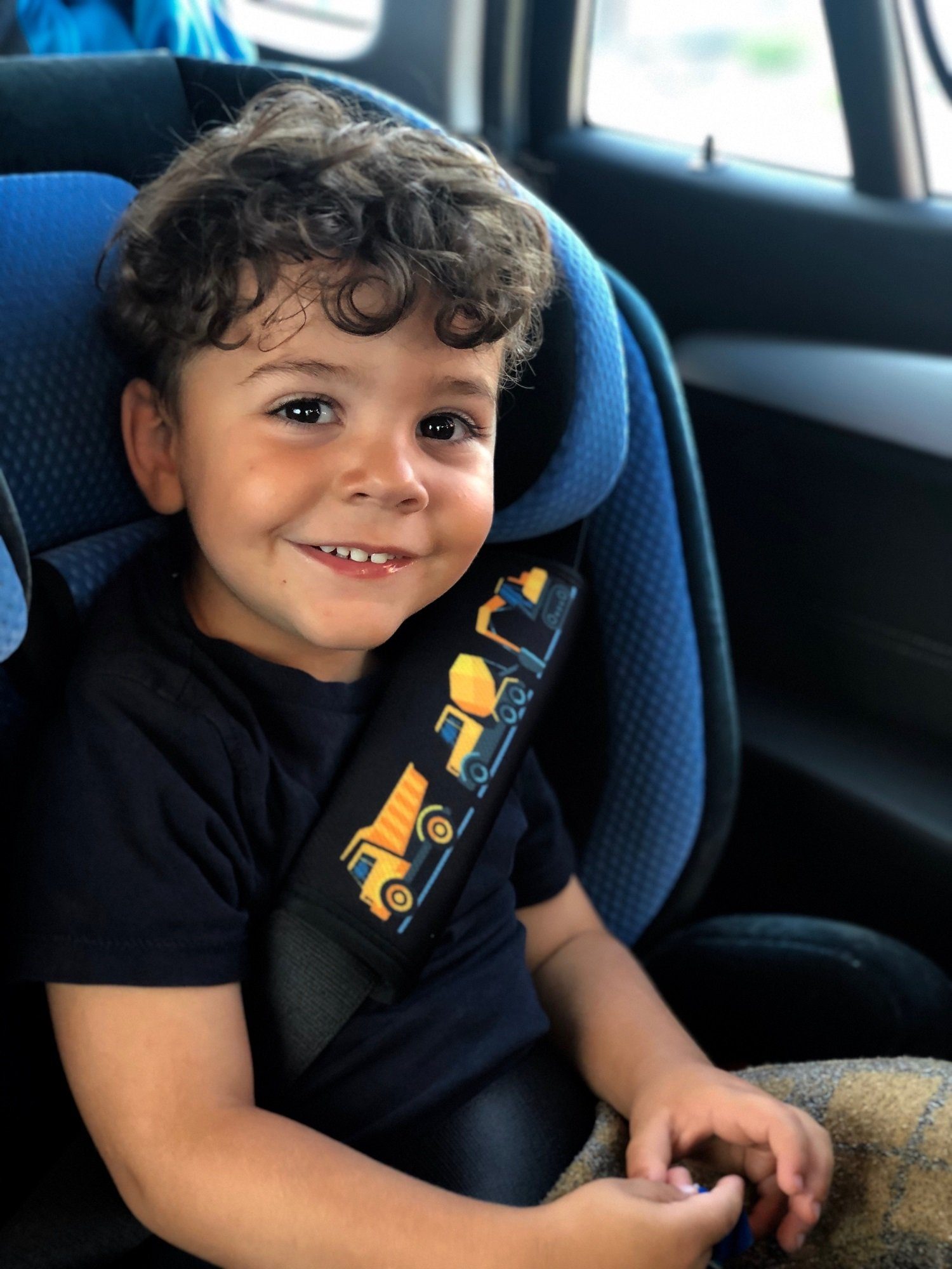 HECKBO Schlafkissen 1x oder 2x HECKBO Kinder Auto Gurtpolster Gurtschutz mit Baufahrzeuge Motiv - Sicherheitsgurt Polster für Kinder und Babys- Ideal für jeden  – Bild 5 von 5