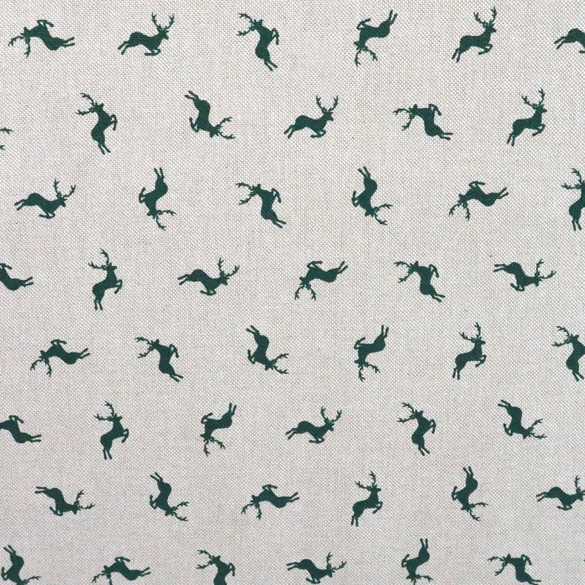Stofferia Stoff Dekostoff Leinenoptik Weihnachten Kleiner Hirsch Grün, Brei günstig online kaufen
