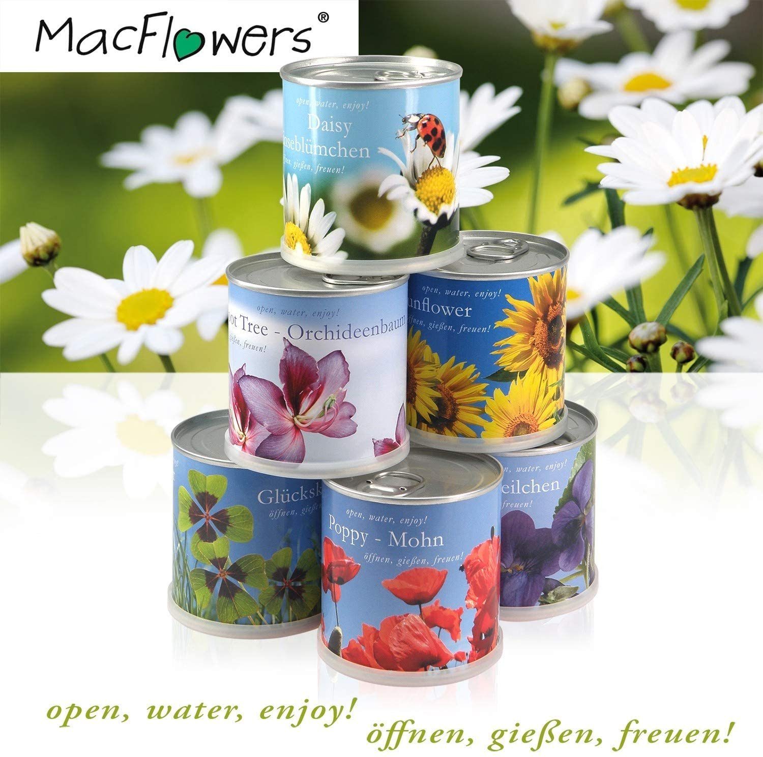 Glücksklee Frohe Ostern mit Blumengrüße Osterküken Anzuchttopf MacFlowers® Ostergrüße
