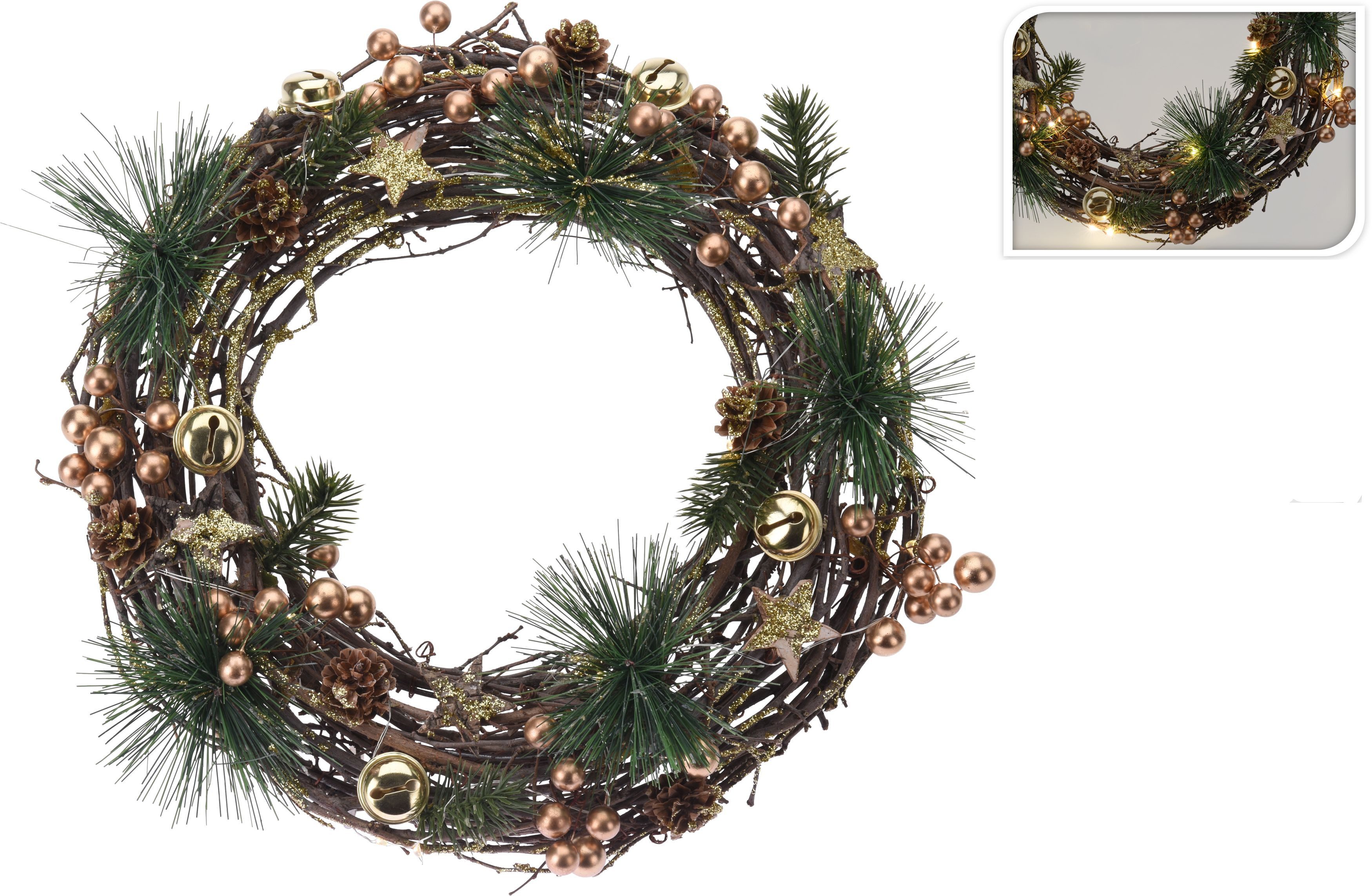 Kunstkranz Türkranz mit LED Beleuchtung in günstig online kaufen