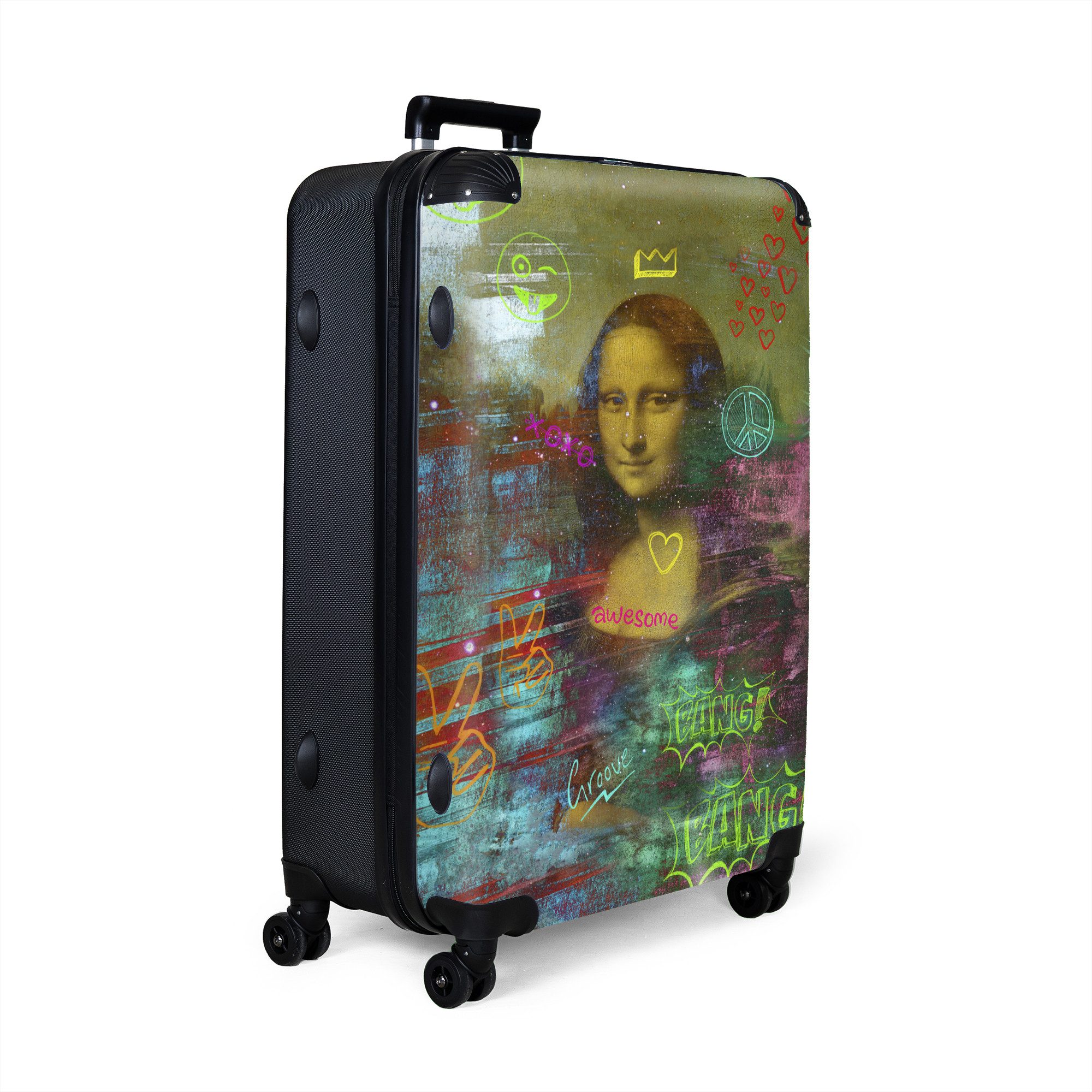 NoBoringSuitcases.com© Hartschalen-Trolley Graffiti - Mona Lisa günstig online kaufen