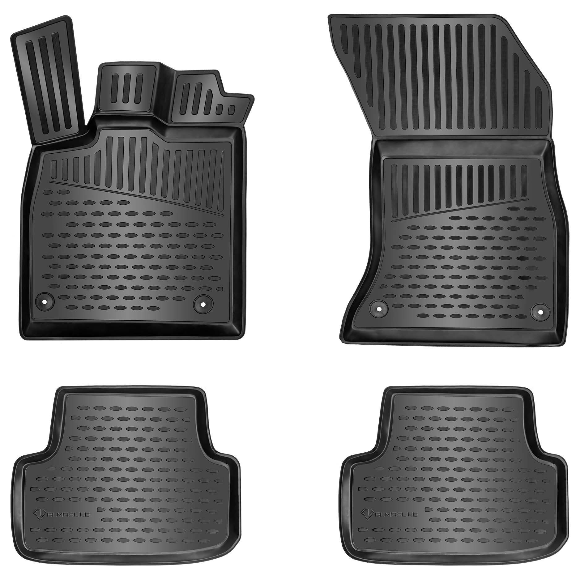 ELMASLINE Auto-Fußmatten Gummi (4 St), für NISSAN MICRA (2017-2024) K14 (5. Generation) - 3D Gummimatten mit extra hohem Rand für mehr Schutz - Passend für Baujahre:, 2017 - 2024