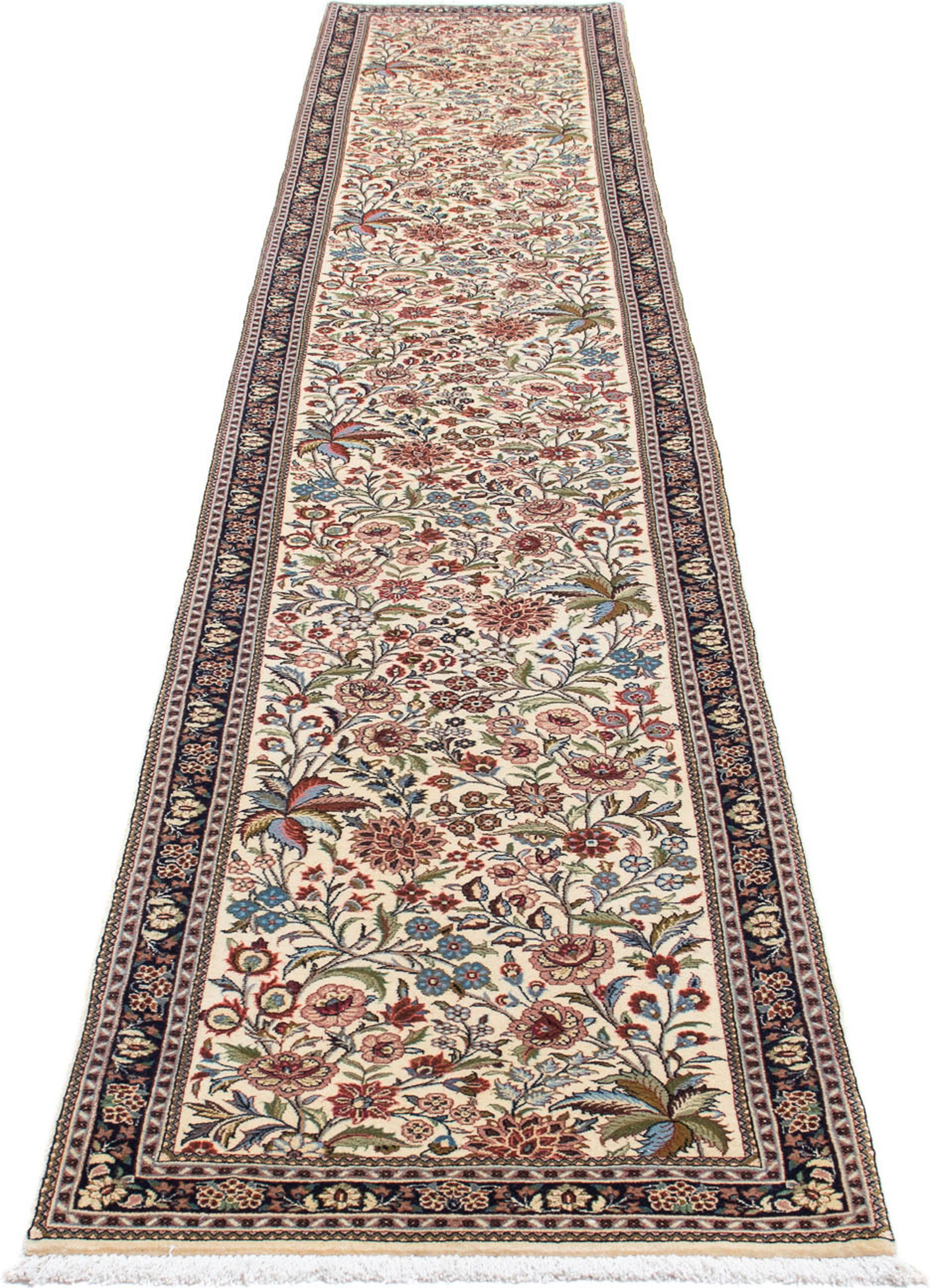 Orientteppich Perser - Zertifikat 10 - x Handgeknüpft, Höhe: mm, 70 400 cm Ghom mit rechteckig, beige, Einzelstück Wohnzimmer, - morgenland