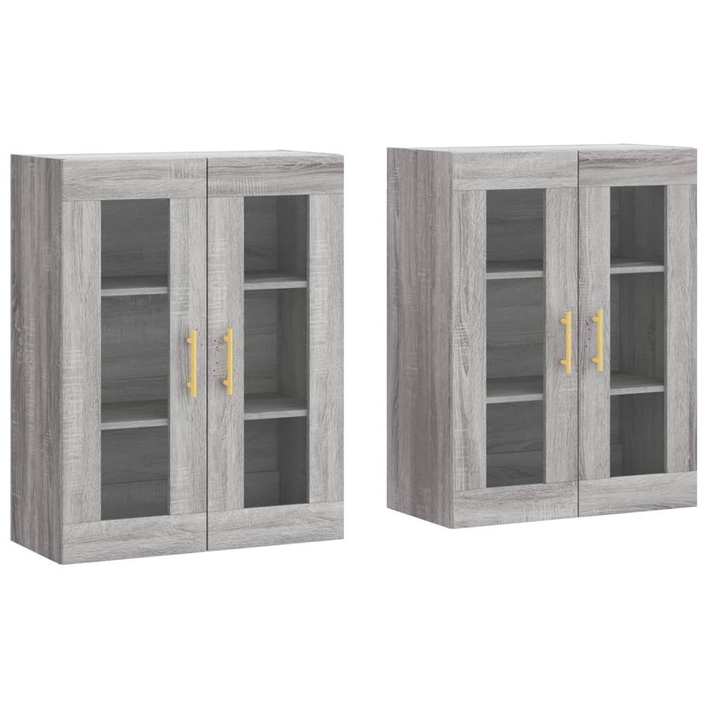 vidaXL Sideboard Wandschränke 2 Stk. Grau günstig online kaufen