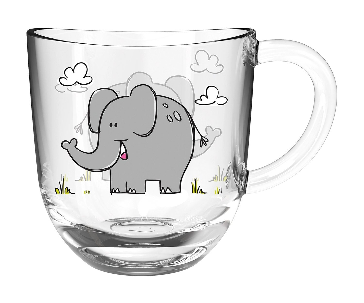 LEONARDO Tasse BAMBINI, Tasse, Transparent, Grau, 280 ml, Glas