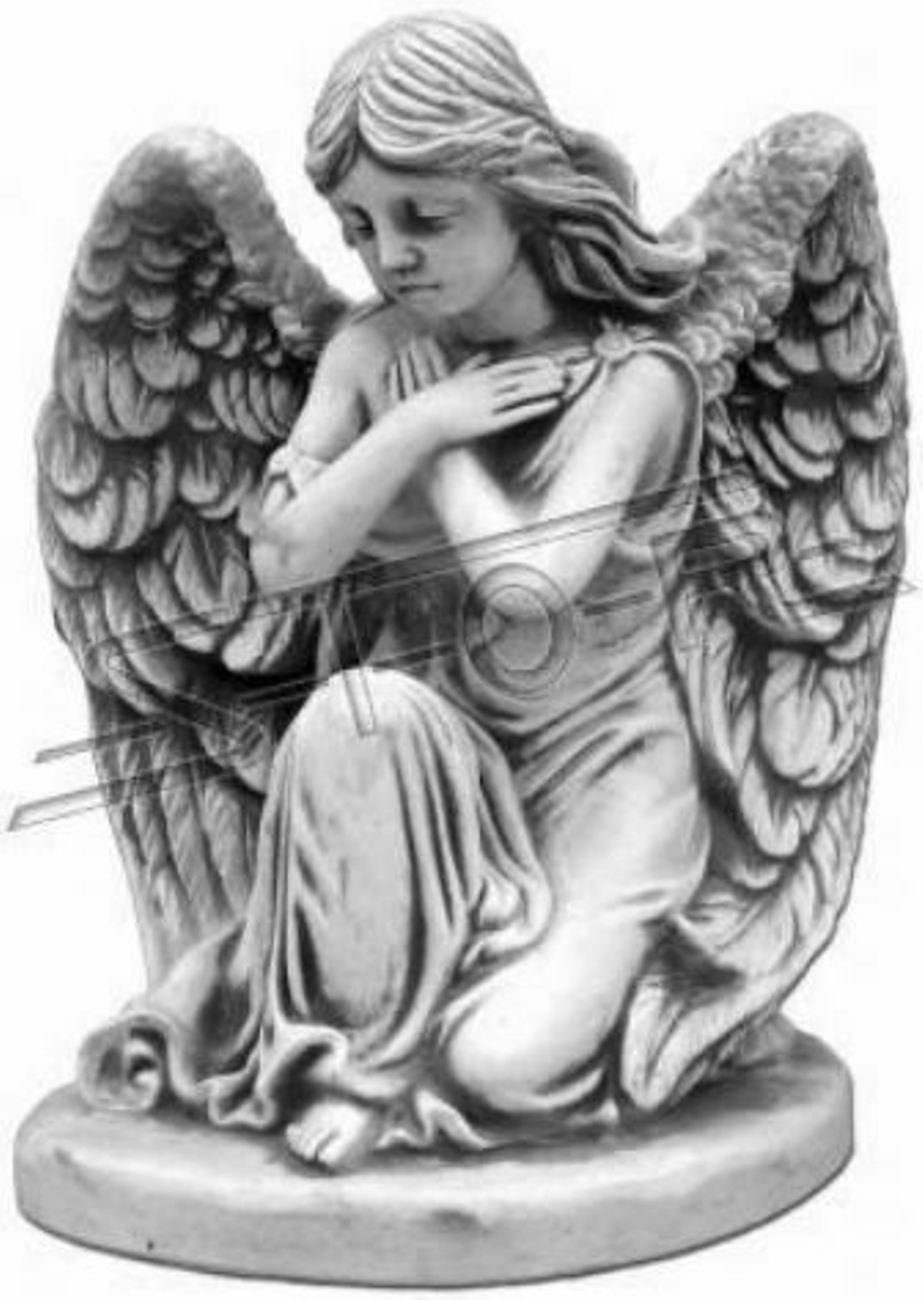 36cm Sofort St., Grab Engelfigur Heilig Grabschmuck Engelfigur) Stein JVmoebel 1x Gott Figur (1 Skulptur Engel