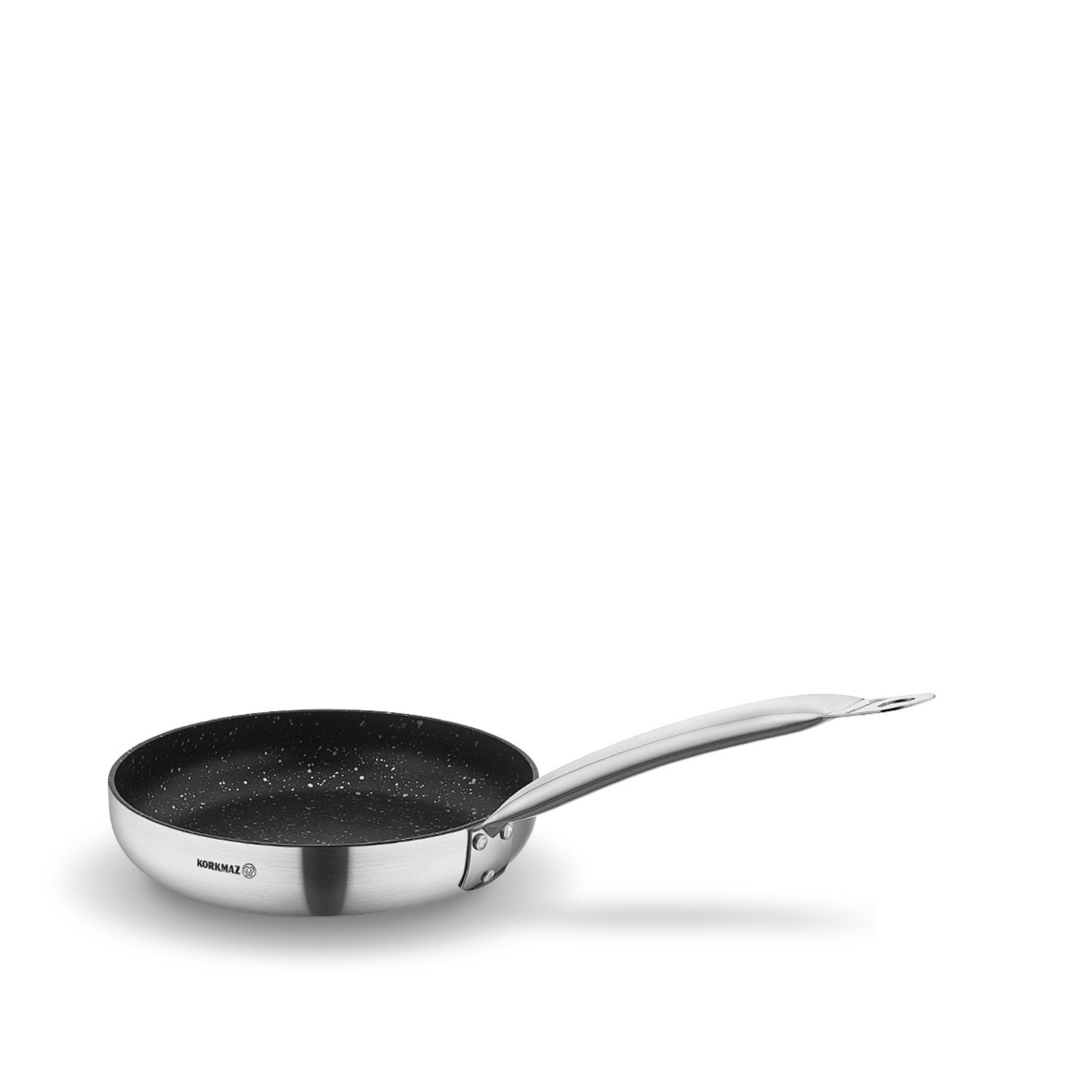Korkmaz Bratpfanne Proline Gastro Edelstahlpfanne 22 cm, Edelstahl 18/10 (1-tlg), Antihaft & Induktionsgeeignet