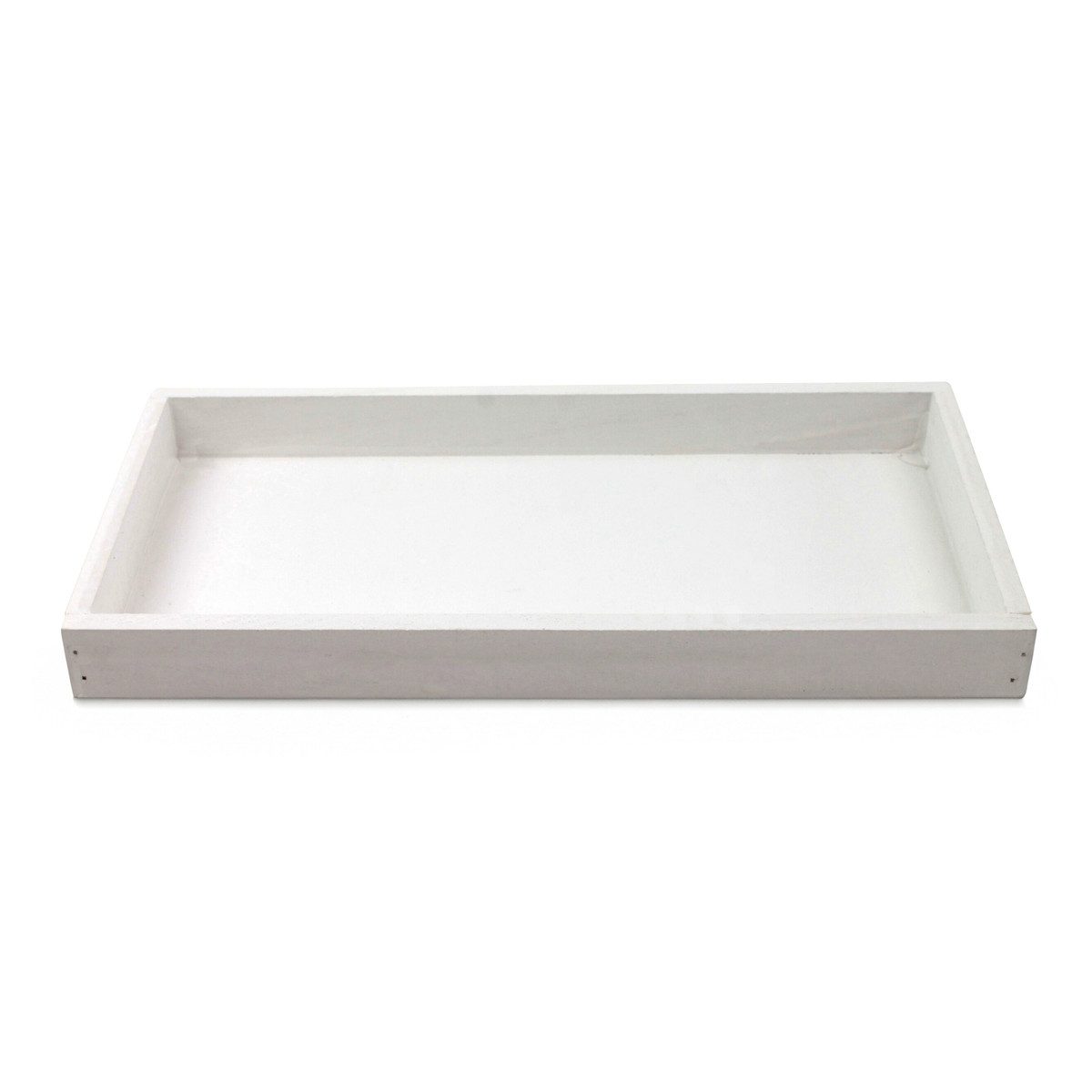 Dekoschale Holz Servier-Tablett rechteckig weiß 40 x 16 cm als Deko-Tablett