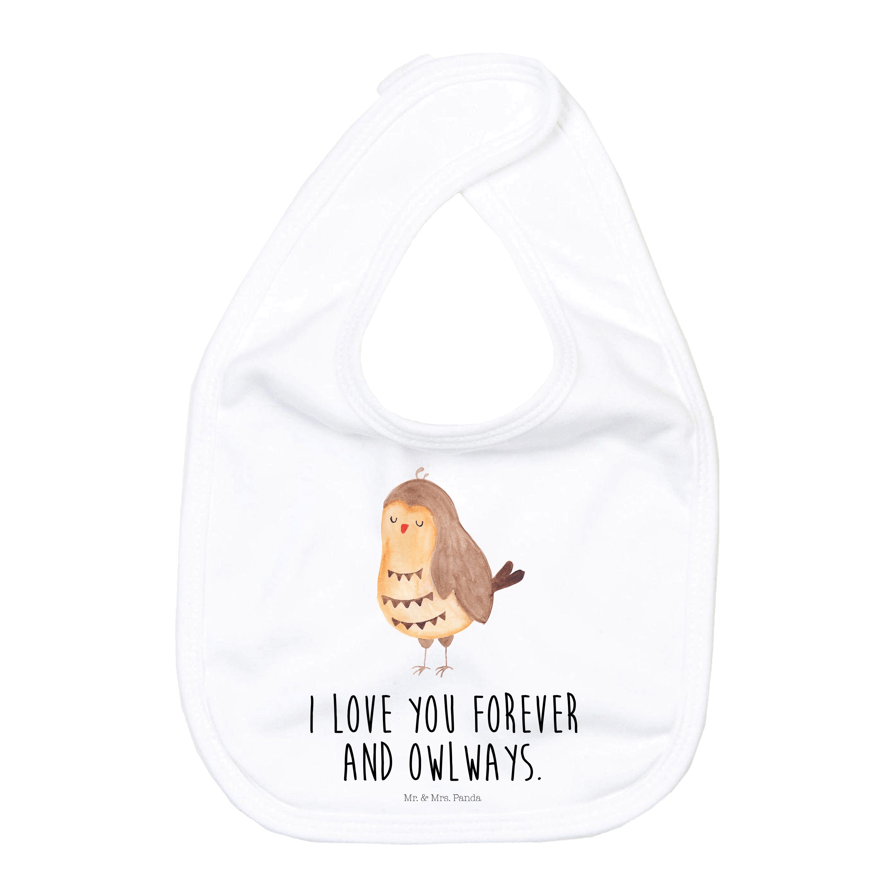 Tragetuch Eule Zufrieden - Weiß - Geschenk, Geschenk zur Geburt, Geschenk Hochz
