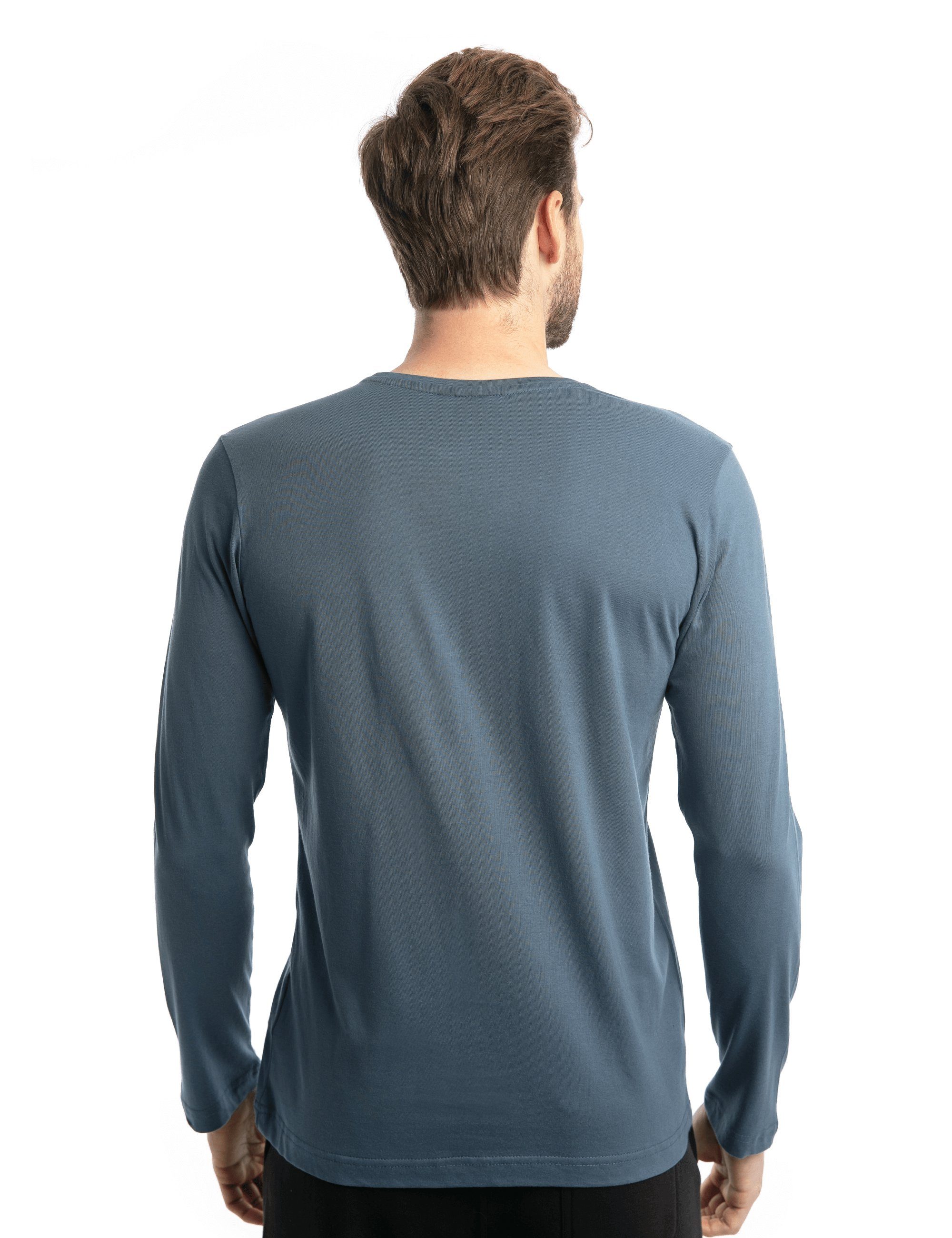 Baumwolle mit australia (1, "Mount Aufdruck 100% 1-tlg) Langarmshirt Blau Rundhalsausschnitt, Tennet Tennet", ROADSIGN