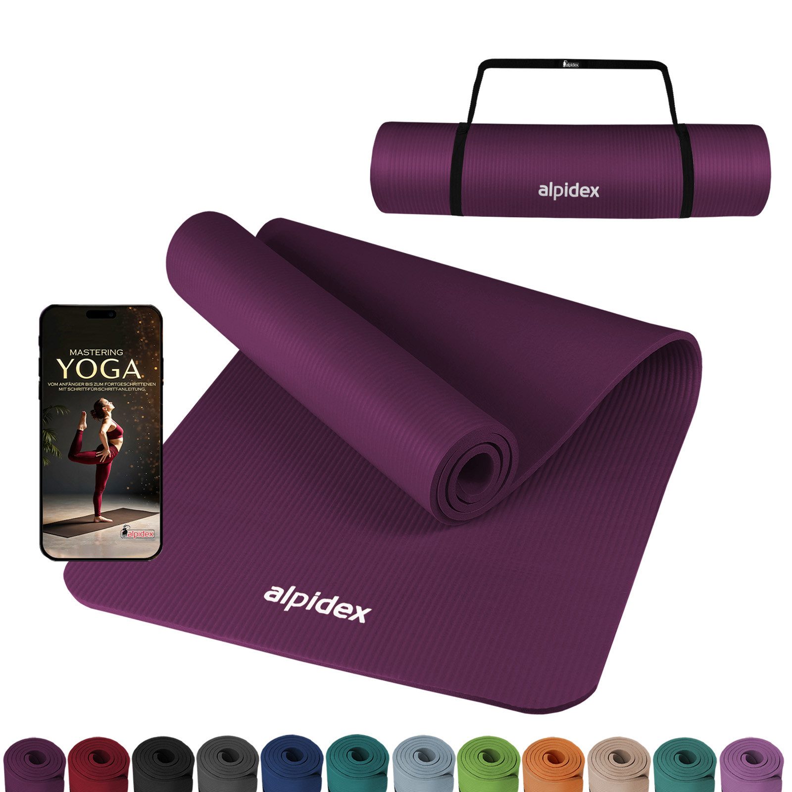 ALPIDEX Yogamatte ALPIDEX Yogamatte 183 x 60 x 0.8 cm