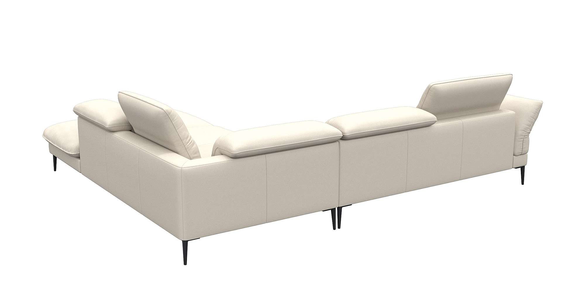 FLEXLUX Ecksofa Salino, Funktionssofa mit Ottomane, Relaxsofa, Ecksofa, Sofa mit Arm- und Kopfteil-Verstellungen, Kaltschaum & Stahl-Wellen