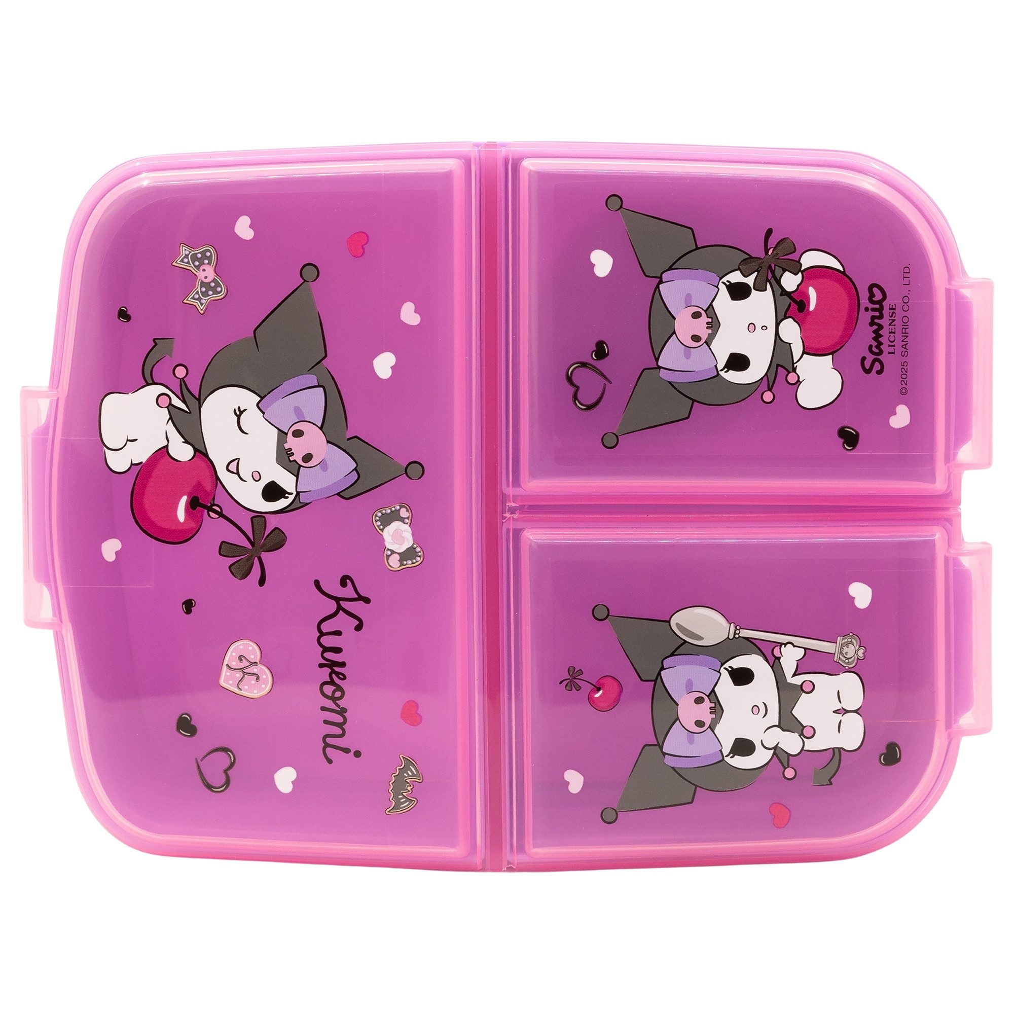 Hello Kitty Lunchbox Kuromi Hello Kitty 2 tlg. Set Brotdose 3 Kammern ALU ATrinkflasche, (4-tlg., Spar-Set)