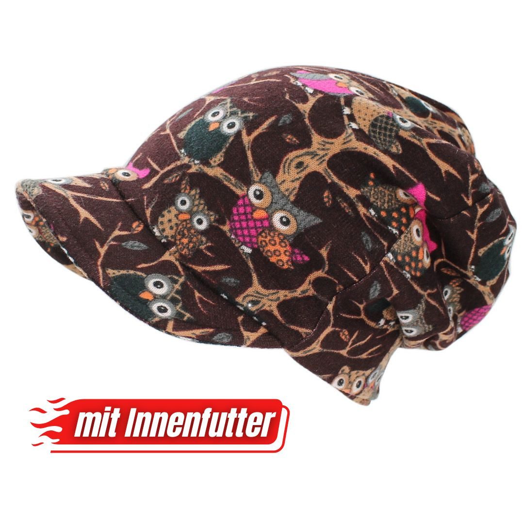 dy_mode Schirmmütze Damen Beanie Mütze mit Schirm und Innenfutter Schirmmütze Thermo weicher Schirm, Gefüttert