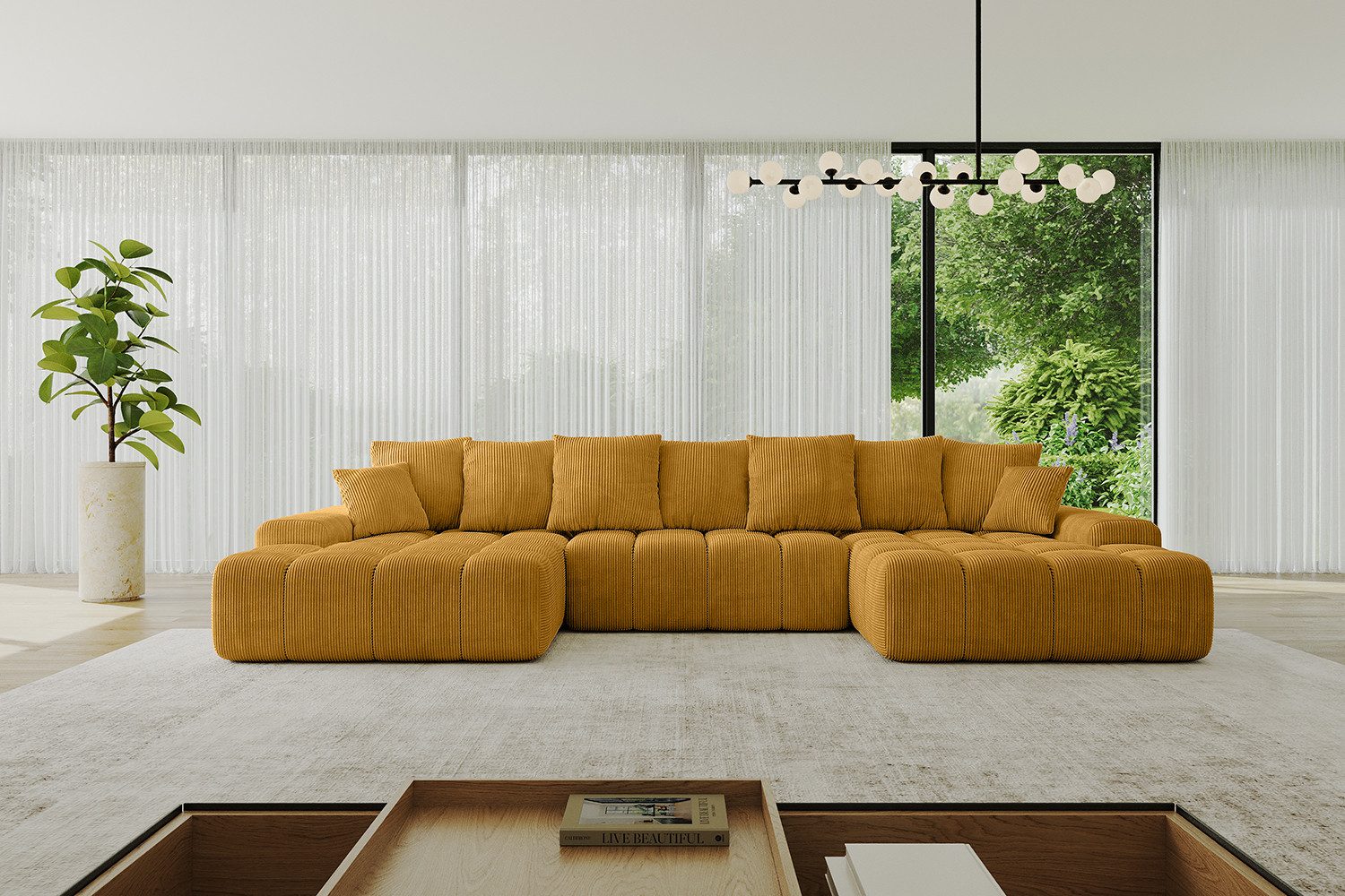 ALTDECOR Wohnlandschaft ENSI-U, Sofa Praktische Bequeme Funktionsecke Couch L-Form Eckcouch, Corner Sofa L-Form Vielseitige Sofa Wohnlandschaft Wohnzimmer