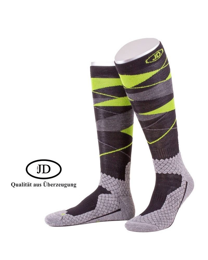 JD Kniestrümpfe All Season ThermoCool Reitstrumpf (Argyle-Muster) grau/hellgrün Herren