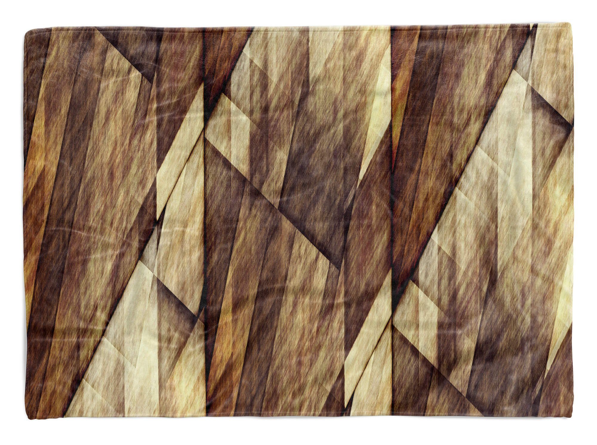 Sinus Art Handtücher Handtuch Strandhandtuch Saunatuch Kuscheldecke mit Fotomotiv Braun Struktur Abstrakt Kuns, Baumwolle-Polyester-Mix (1-St), Handtuch
