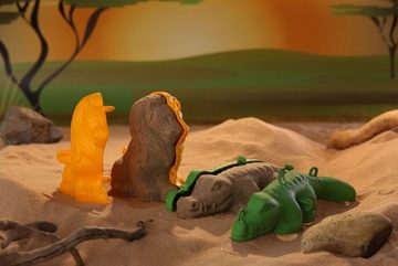 Luna24 simply great ideas... Sandform-Set 3D-Sandfiguren, 4er-Set Katze, Pony, Löwe, Krokodil - MADE IN GERMANY!, (4-tlg), kreatives Sand- und Strandspielzeug!