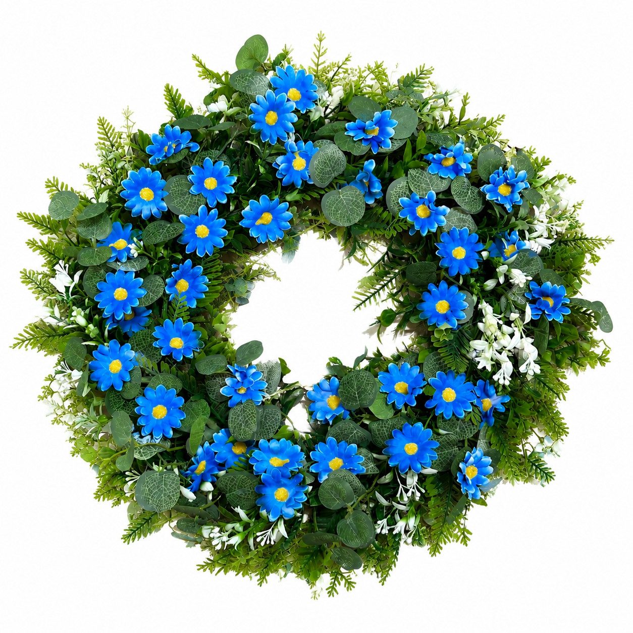 Diwzbyn Dekokranz Frühlings- und Sommer-Türkranz, künstlicher -Margeritenkranz,45cm, für Haustür, Fenster, Wand, Hochzeit, Bauernhaus- und Festdekoration