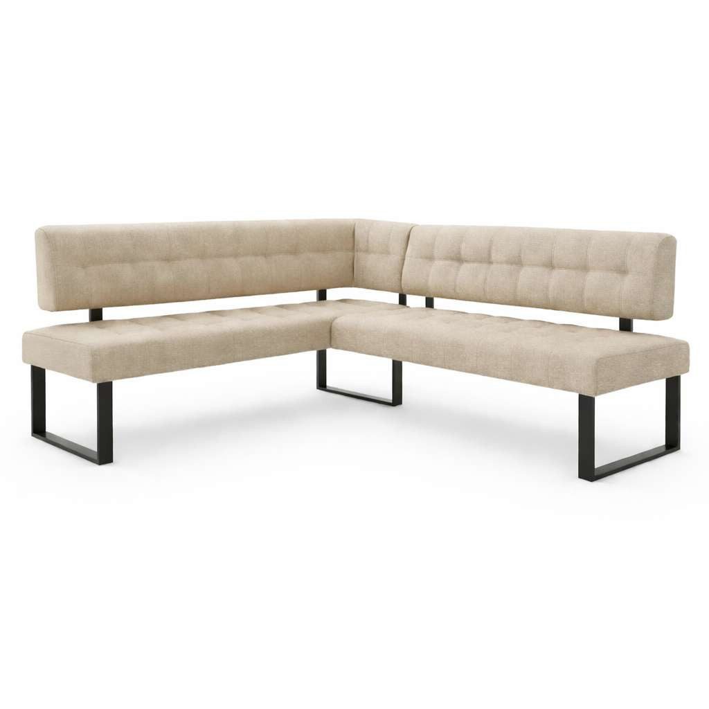 Home affaire Eckbankgruppe Mia Essecke, Sitzgruppe, Eckbankgruppe, Küchenbankgruppe, (Set, 4-tlg., 4er), Eckbank mit Wellenfederung; Tisch in Eiche massiv